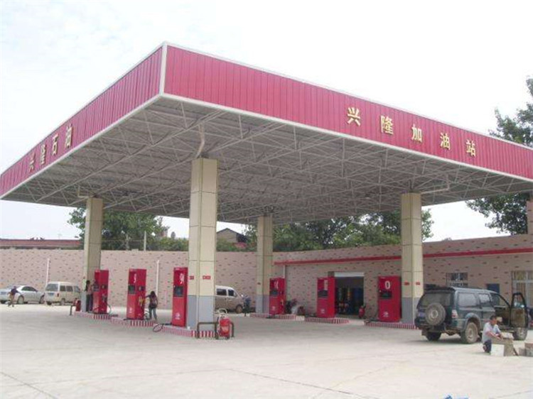 榆林加油站钢结构网架案例9